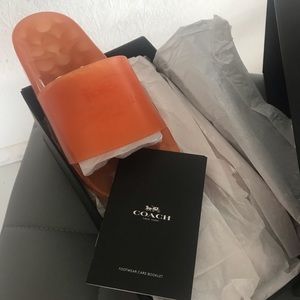 Orange coach sandals